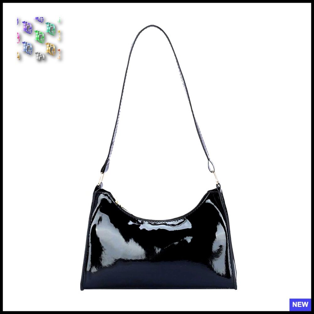 Patent Leather Clutch Evening Purse Mini Hobo Shoulder Bag Elegant Chic